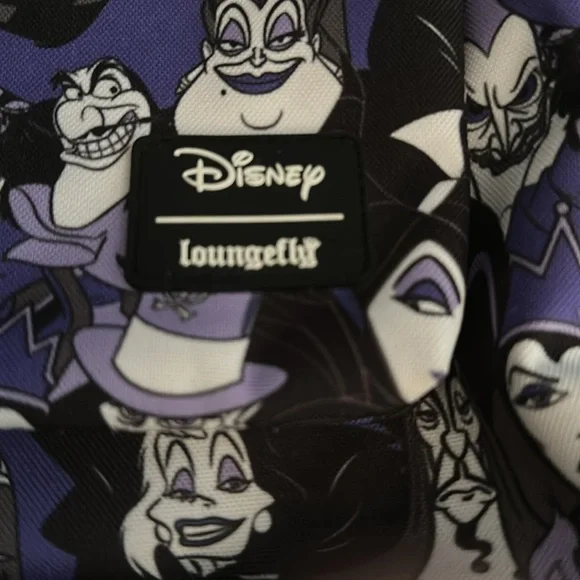 Disney Villains Patterned Backpack - Black and Purple Loungefly. EUC - Picture 2 of 3